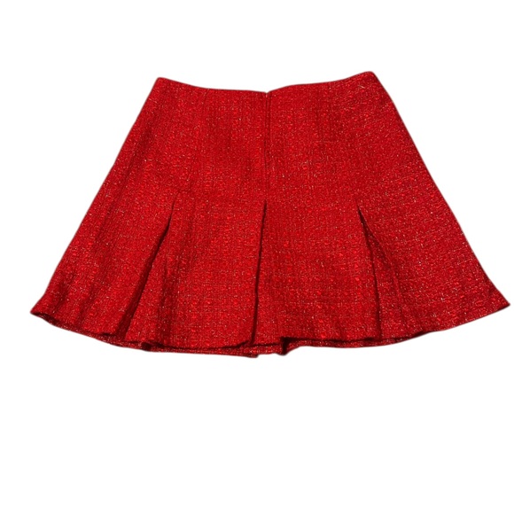 NWT Lilly Pulitzer Cammi Mini A Line Metallic Fiesta Boucle Rococo Red Skirt - Picture 4 of 5
